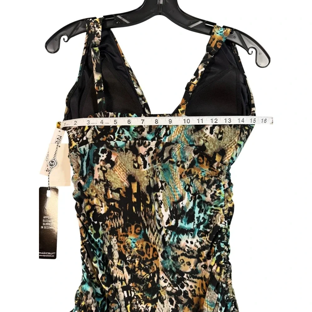 MagicSuit Dani Tankini Swimsuit Size‎ 8 Posh Mosh Ruched Slimming NWT Control